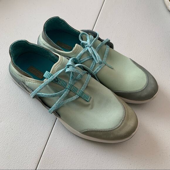 Olukai Mikili Blue Water Shoes Slip On Sneakers Foldable Back - Picture 1 of 6